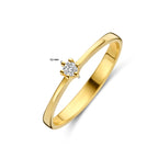 ring diamant 0.05ct h si 14K geelgoud