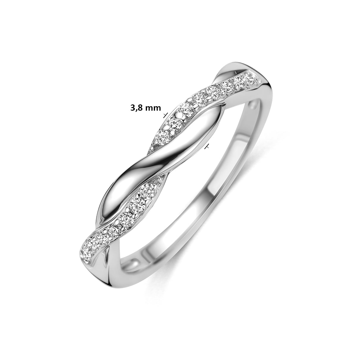 ring zirkonia zilver gerhodineerd