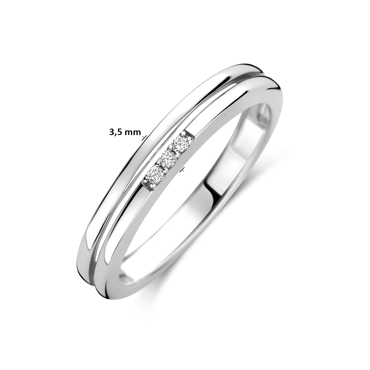 Ring Zirkonia Silber rhodiniert