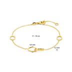 armband ovaaltjes 17 - 19 cm 14K geelgoud - ovaal