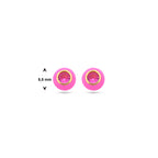 Ohrstecker rosa Emaille und Korund-Zirkonia 1 Mikron Silber vergoldet (gelb)