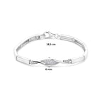 Armband Zirkonia 6 mm 18,5 cm Silber rhodiniert