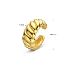 ear cuff 13,5 mm 1 micron zilver verguld (geel)