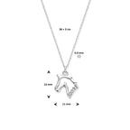 Halskette Pferd 36 + 3 cm Silber rhodiniert