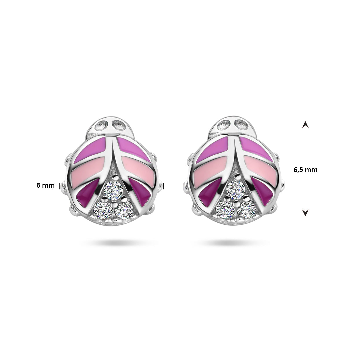 Ohrstecker Marienkäfer Zirkonia Emaille Silber rhodiniert