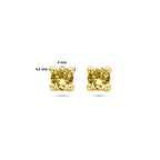 oorknoppen synth. peridot 14K geelgoud