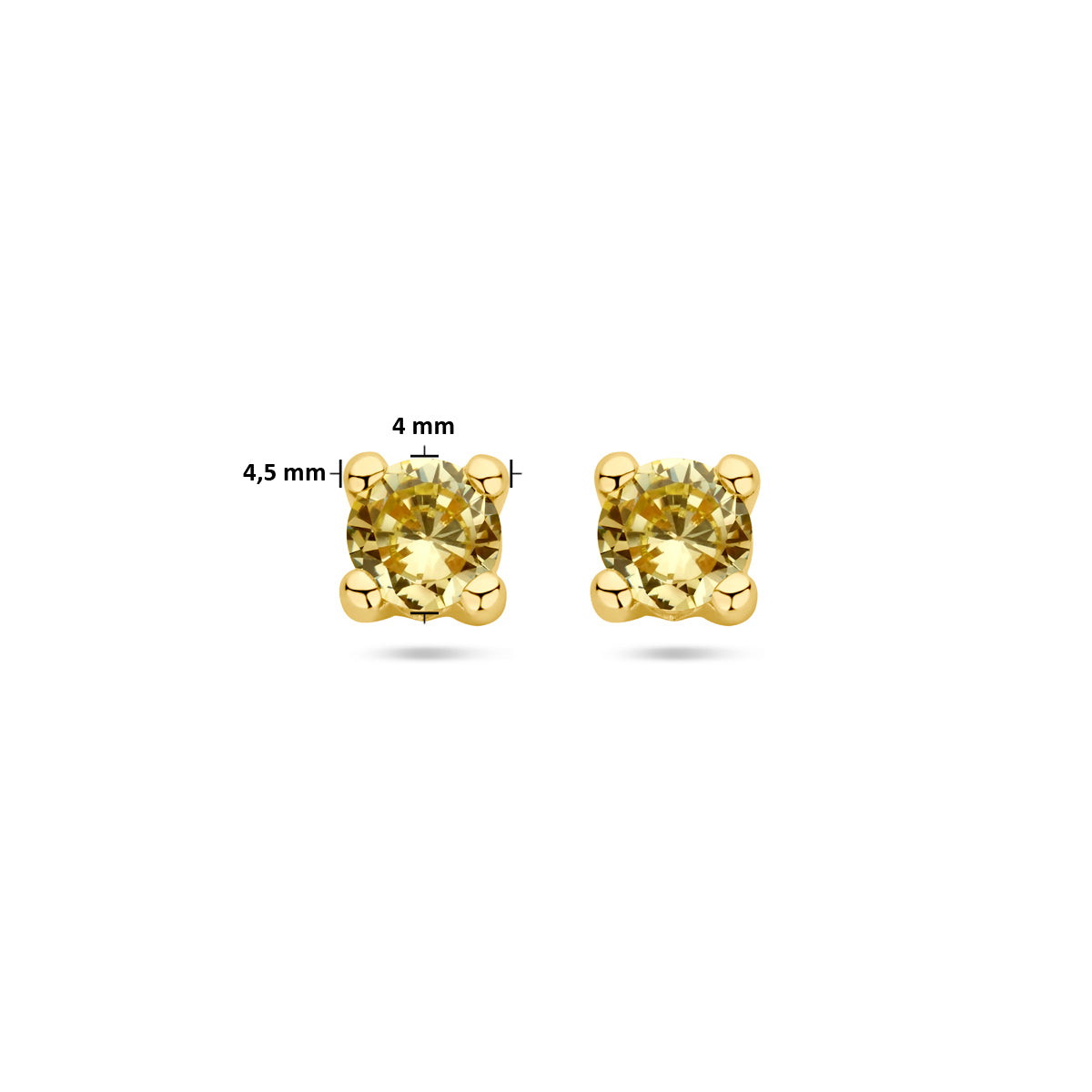 oorknoppen synth. peridot 14K geelgoud