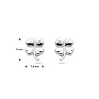 Kleeblatt Ohrstecker Zirkonia Silber rhodiniert