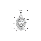 hanger zirkonia halo zilver gerhodineerd