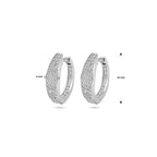 klapoorringen zirkonia 16 mm zilver gerhodineerd