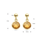 oorhangers citrien 14K geelgoud