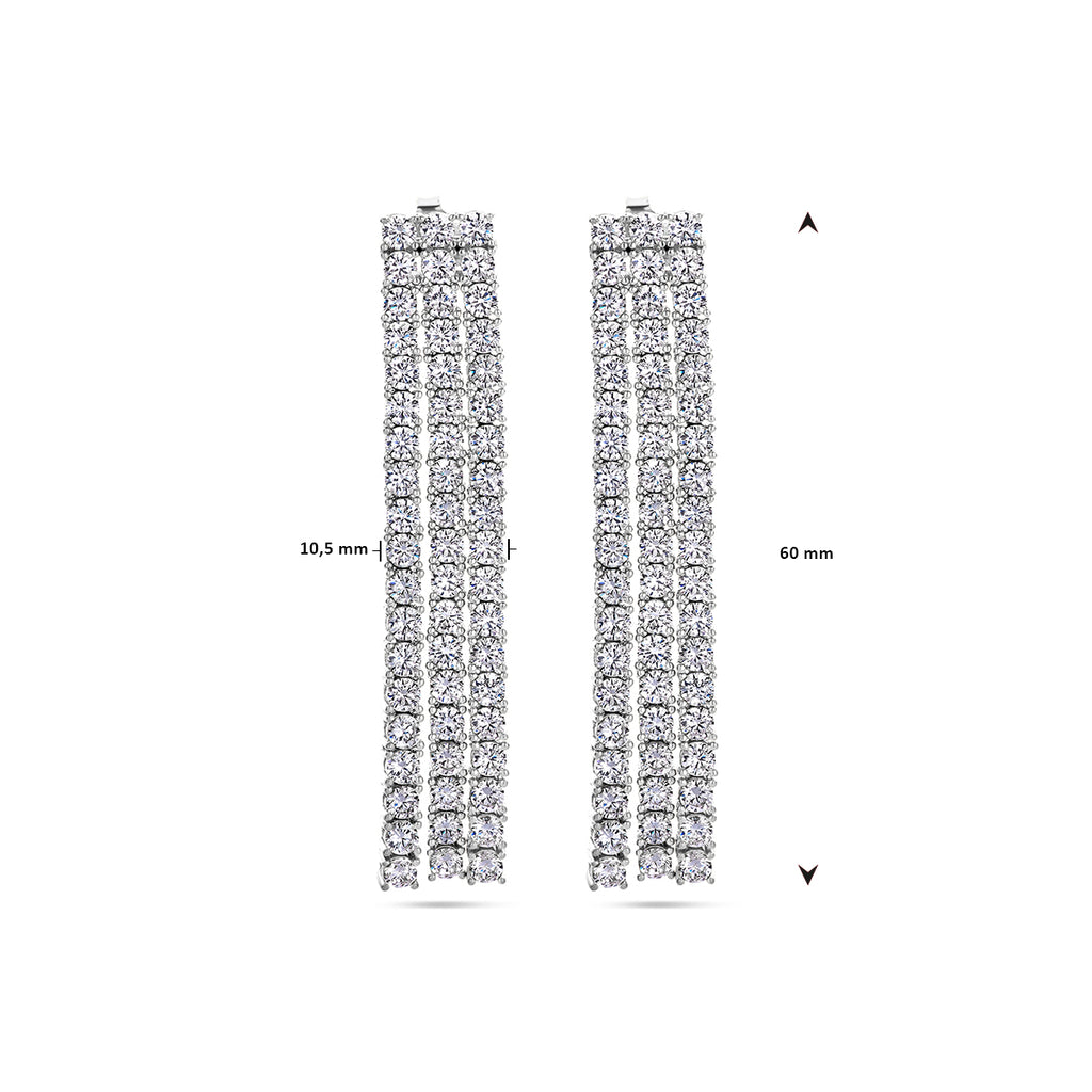 oorhangers zirkonia zilver gerhodineerd