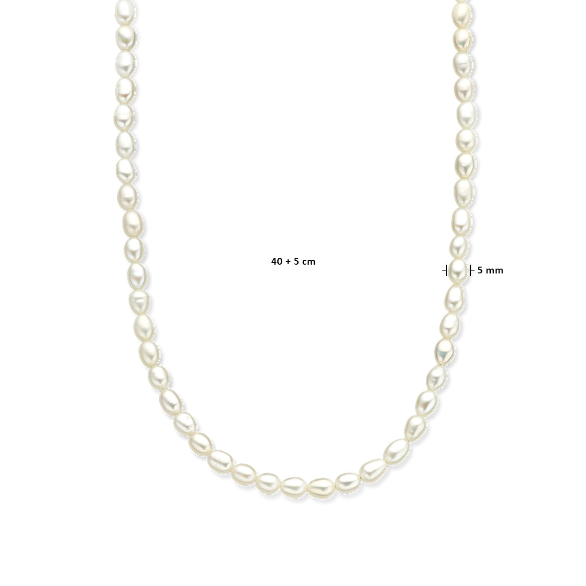 Halskette Perlen 5,0 mm 40 + 5 cm 14K Gelbgold