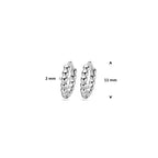 klapoorringen 11 mm zilver gerhodineerd