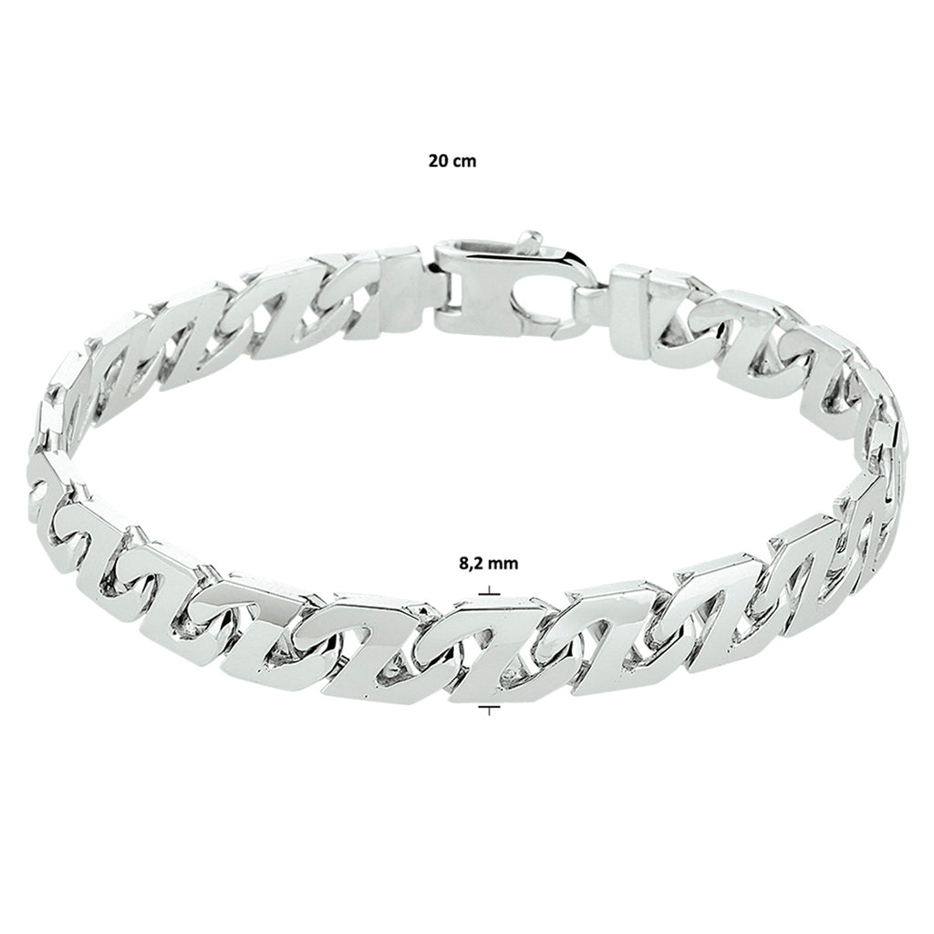 Armband Gourmet 8,2 mm Silber rhodiniert