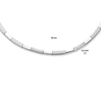 Halskette 4,3 mm 43 cm poly/mattsilber rhodiniert