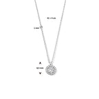 Zirkonia-Halskette 41 + 4 cm Halo-Silber rhodiniert