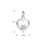 hanger hart zirkonia zilver gerhodineerd