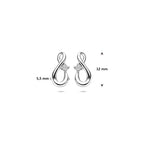 oorknoppen infinity zirkonia 12 mm zilver gerhodineerd