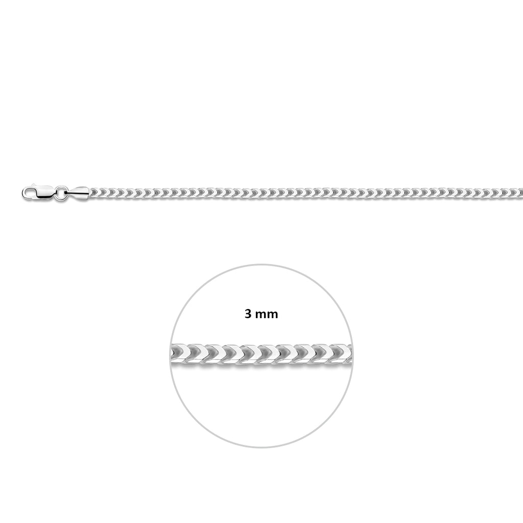 gourmette 3,0 mm silberweiß