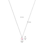 collier emaille hartjes 36 + 4 cm zilver gerhodineerd
