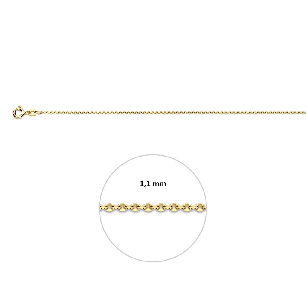 9kt Ankerkette diamantiert 1,1 mm 9kt Gelb