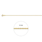 9kt Ankerkette diamantiert 1,1 mm 9kt Gelb