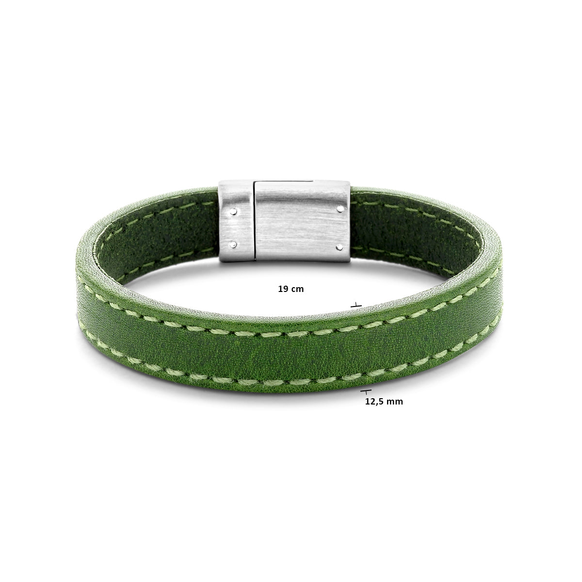 Armband Leder grün 12,5 mm Edelstahl
