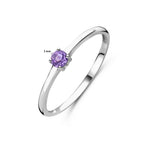 Ring mit Geburtsstein hell Amethyst Juni rhodiniertes Silber