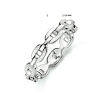 ring schakel zilver gerhodineerd