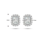 Ohrstecker Zirkonia Halo Silber rhodiniert