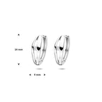 Klappohrringe Labor-Diamant 0.06ct (2x 0.03ct) F VS 14 mm rhodiniertes Silber