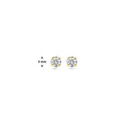 oorknoppen zirkonia 14K geelgoud