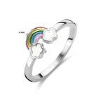 ring emaille regenboog zilver gerhodineerd