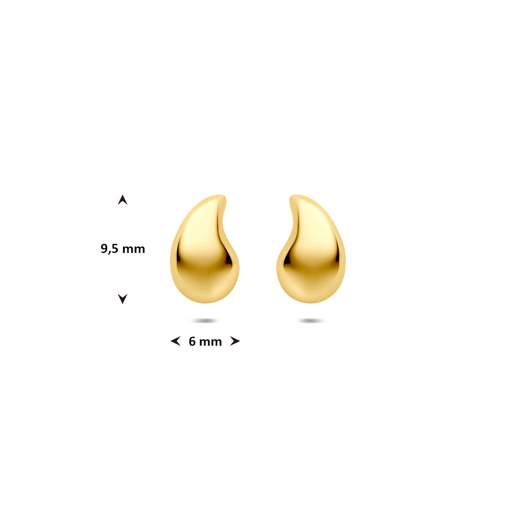 Ohrstecker Tropfen 9,5 mm 14K Gelbgold