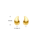 Ohrstecker Tropfen 9,5 mm 14K Gelbgold