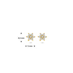 9k oorknoppen zirkonia 4,5 mm 9K geel