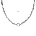 Jasseron Collier 6 mm mit großem Federringverschluss Silber Weiß