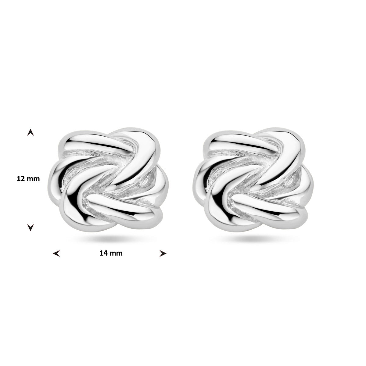 Ohrstecker Knopf Silber rhodiniert