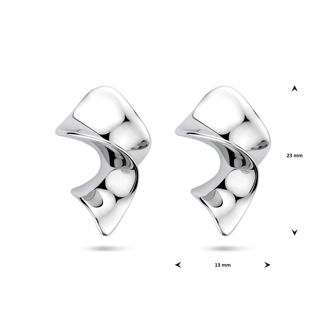 Ohrstecker Creolen 23 mm rhodiniertes Silber