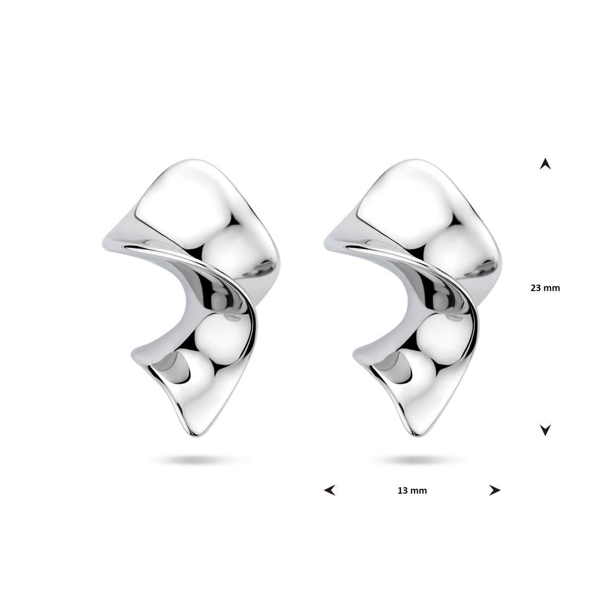 Ohrstecker Creolen 23 mm rhodiniertes Silber