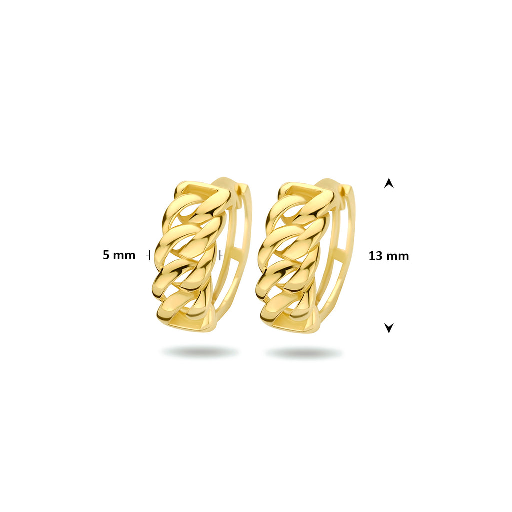 9k klapoorringen gourmet 13 mm 9K geel