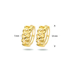 9k klapoorringen gourmet 13 mm 9K geel