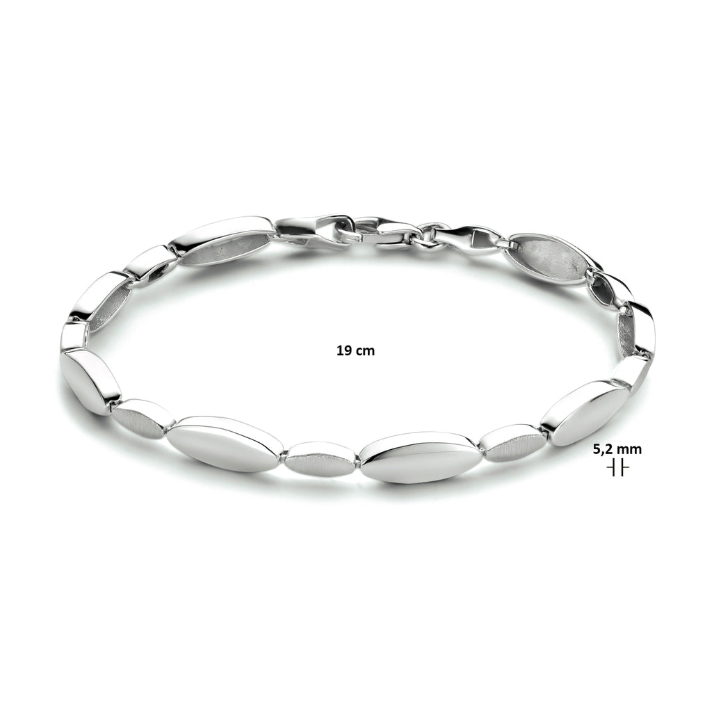 Armband 5,2 mm 19 cm Poly/Silber matt rhodiniert
