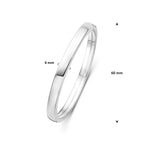 bangle dop 6 mm vlakke buis zilver wit