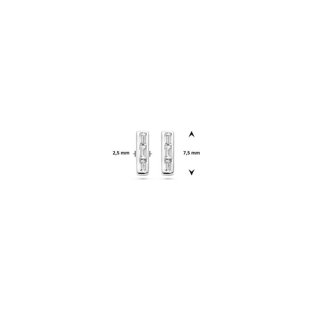 Ohrstecker Zirkonia 7,5 mm Silber rhodiniert