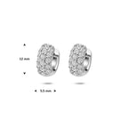 klapoorringen zirkonia 12 mm zilver gerhodineerd