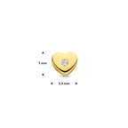 hanger hart zirkonia 5 mm 14K geelgoud