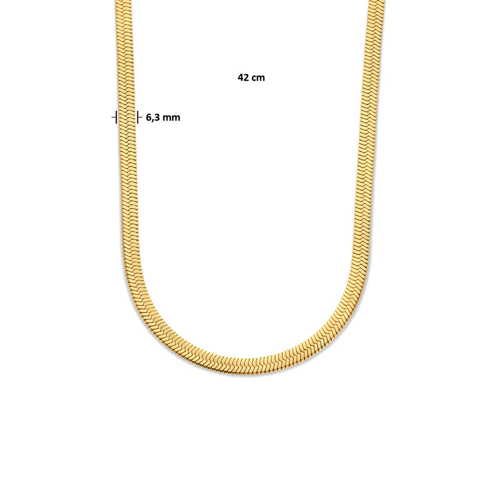 Halskette Schlange flach 6,3 mm 42 cm ionenplattierter Edelstahl