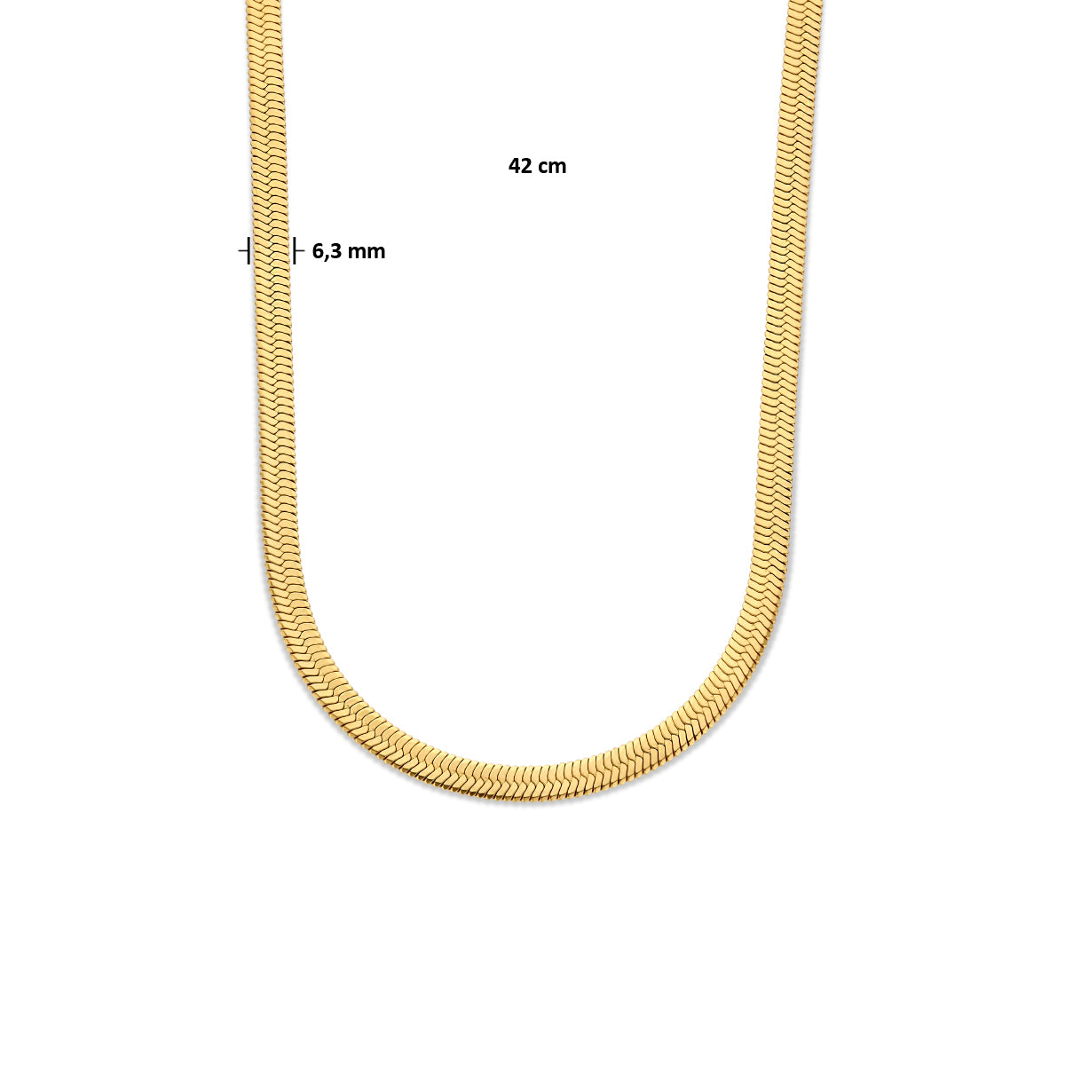 Halskette Schlange flach 6,3 mm 42 cm ionenplattierter Edelstahl